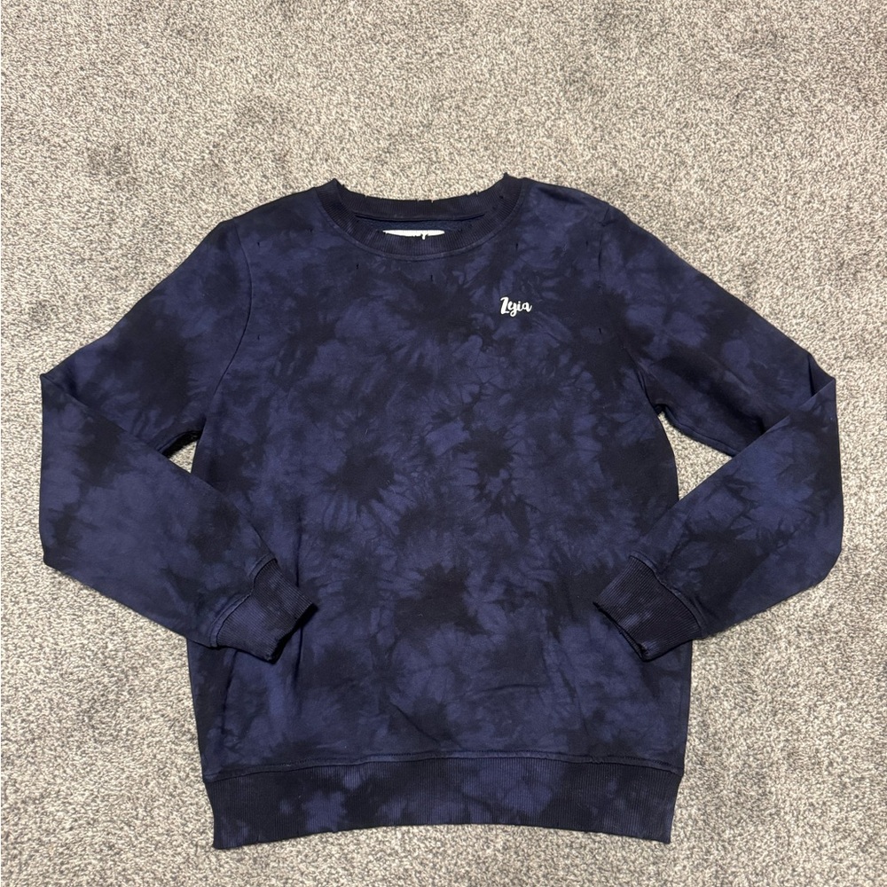 ZYIA Women’s Dark Blue Tie-Dye Crewneck